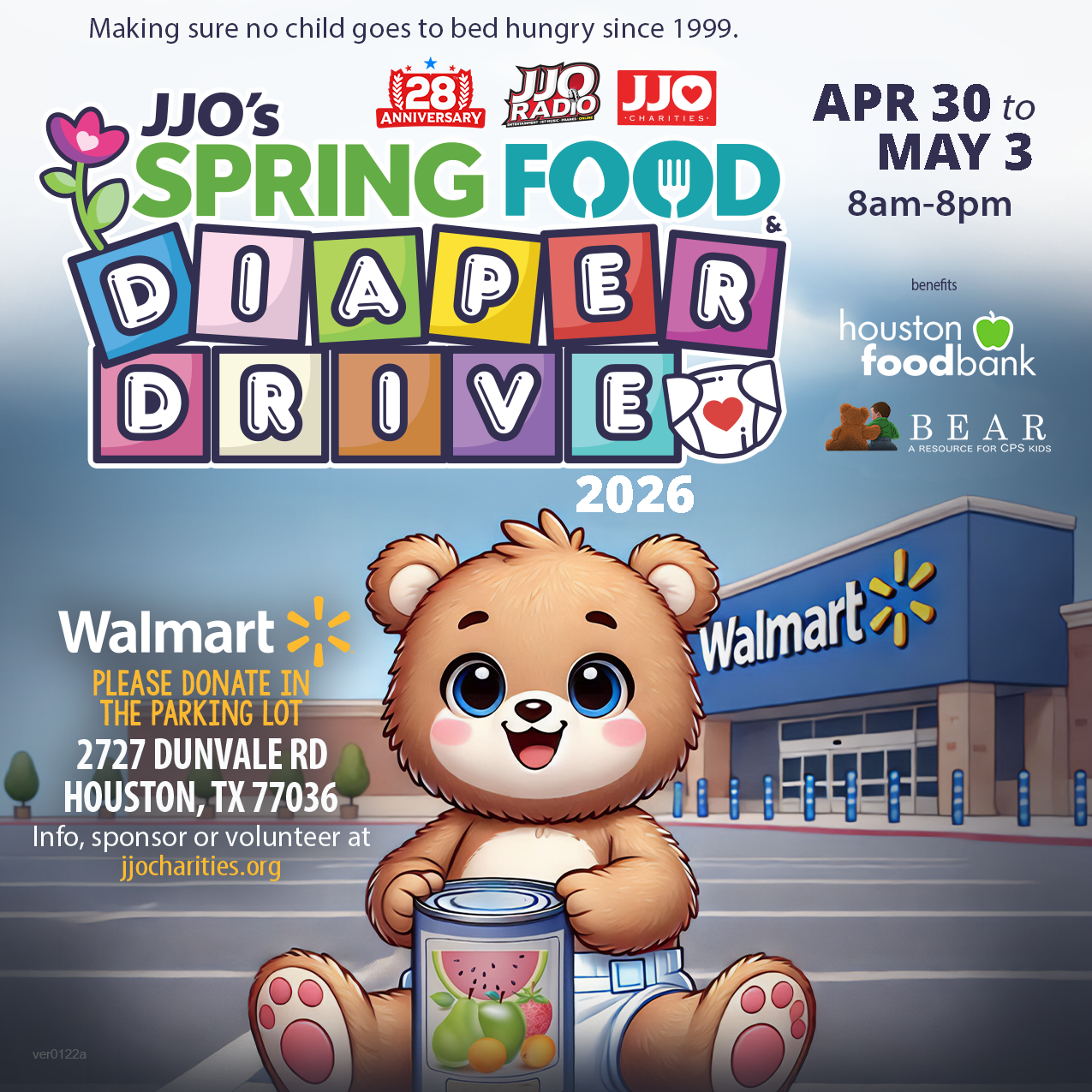 JJO's Spring Food & Diaper Drive Houston